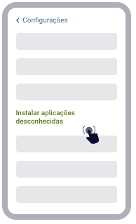 Abrir a secção "Instalar aplicações desconhecidas" nas Configurações.