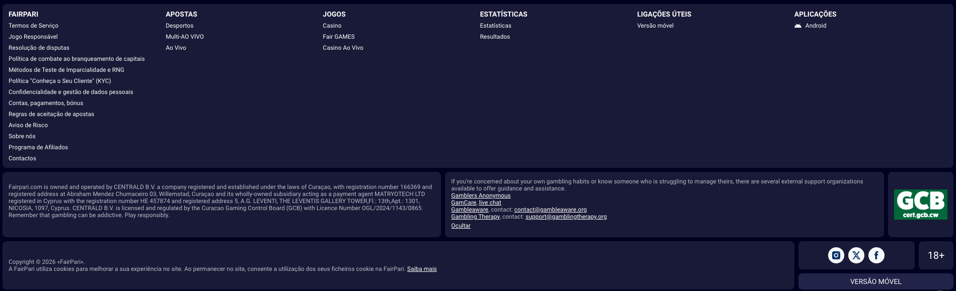 Fairpari licenca seguranca jogo responsavel